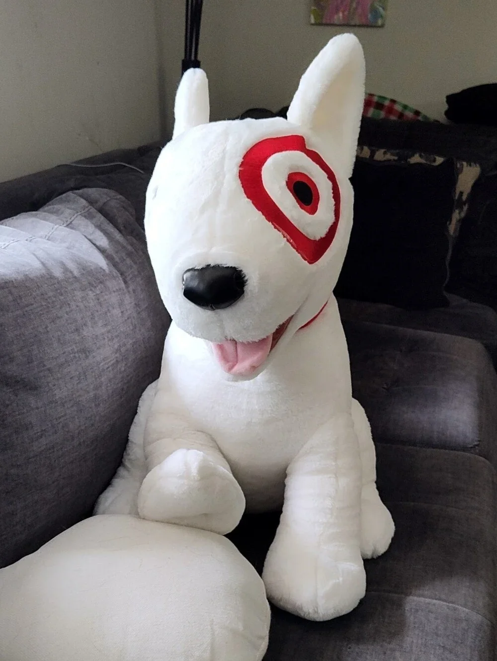 Target Bullseye Dog Jumbo 24” Plush Limited Edition White Red Mascot